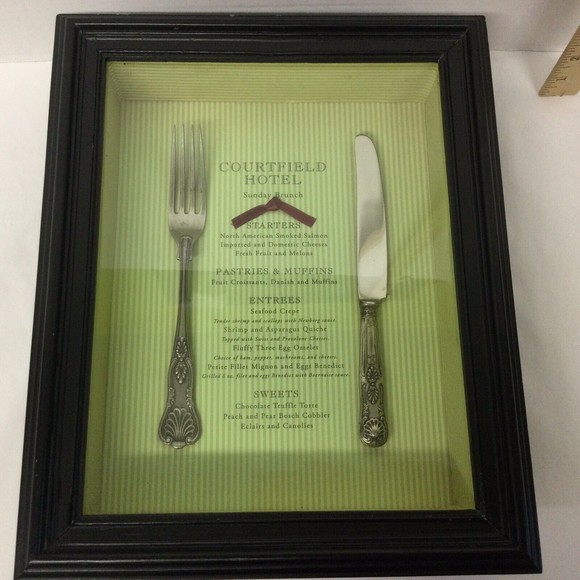 Courtfield Hotel Knife & Fork Silverware Shadowbox Menu Restaurant/Home Decor - Picture 12 of 12